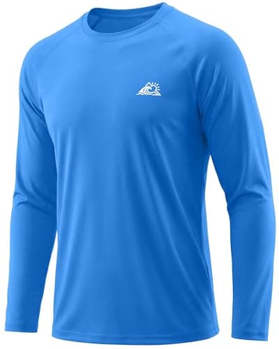Twekfish Men's UPF 50+ Rash Guard Shirts, Long Sleeve Sun UV Protection Lightweight Cool Dry Swim T-Shirt for Fishing Hiking