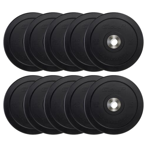 CAP Barbell 260 lb PRO Olympic Bumper Plate Set, Black