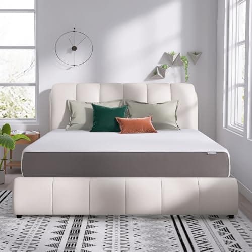 Amazon Basics Memory Foam Matt...ble, 12 Inch, King, White/Grey