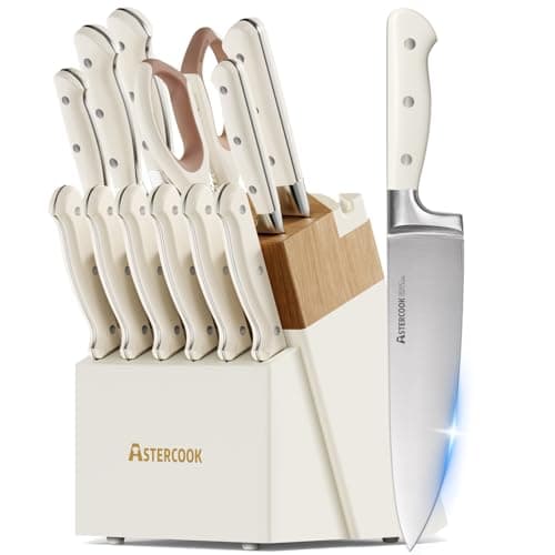 Astercook 14-Piece Kitchen Knife Set w/ Block for $50 + free shipping
