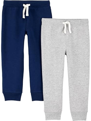 Simple Joys by Carter's Little Boys' 2-Pack Pull-On Fleece Pants, Grey/Navy, 6