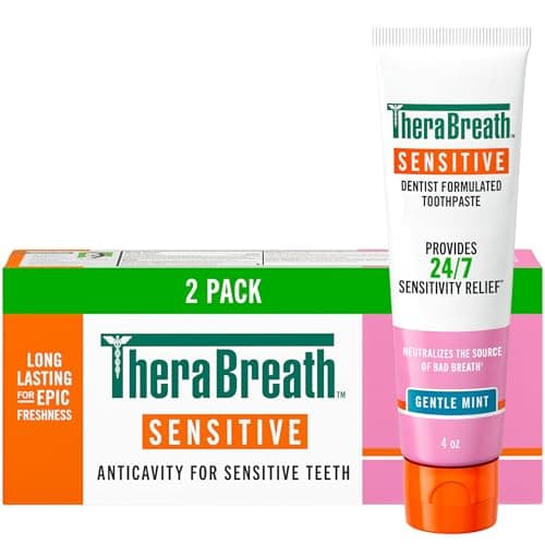 TheraBreath Sensitive Toothpaste, Gentle Mint, 4 Oz, 2-Pack