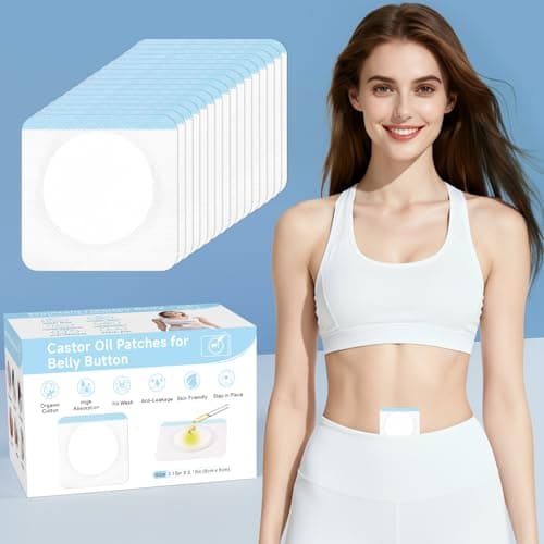 60pcs Castor Oil Patches, Belly Button Patches, Stomach Pack Wrap Pad