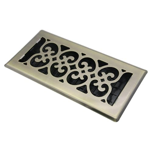 Floor Vent Register 4x10 Inch, Heavy Duty Walkable Steel Air Cover with Adjustable Lever, Bronze Finish Decorative Floor Register for Home Use