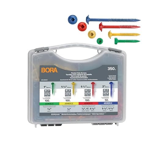[NEW] $14.98 | Bora Pocket Hole Screws Assortment Kit 350 Coarse Thread at Amazon