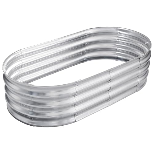 TATAANTY Galvanized Raised Gar...ox for Gardening Flower Trough