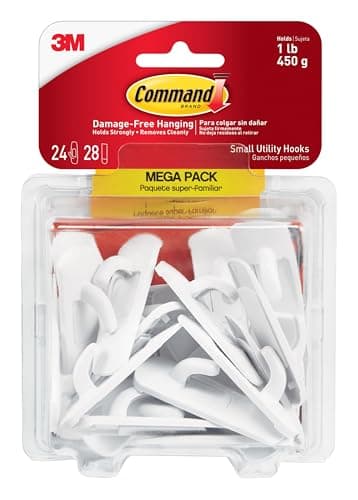 Command Small Utility Hooks, 2... and Storage, Holds up to 1 lb
