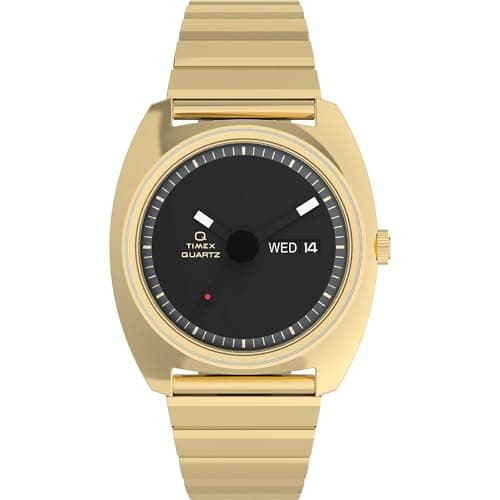 [AC] $194.25 | Timex Men's Q 1975 Enigma 37mm Watch - Gold-Tone Bracelet Black Dial Gold-Tone Case at Amazon