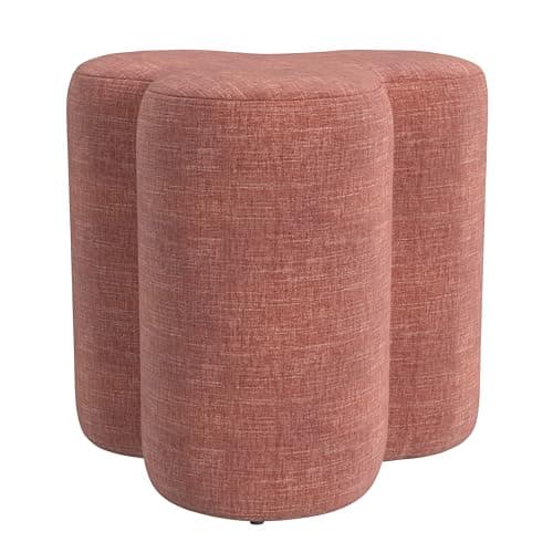 HomePop Upholstered Clover Sha...t Rest Ottoman - Pink Chenille