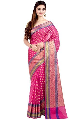 Chandrakala Banarasi Saree for Women with Unstitched Blouse Piece Indian Wear (1080)