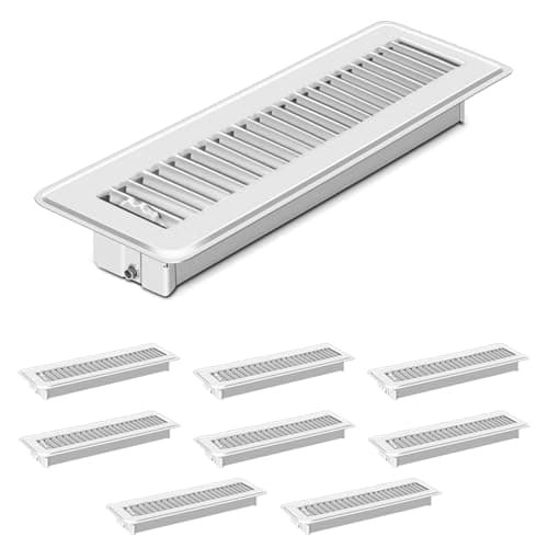 2 PCS Floor Vents Floor Registers 2x12 inch, Heavy Duty Metal Heat Air Vent Covers 2 X 12 with Rust Proof Finish for Home Office Wall Floor Registers Grilles & Vents (2, White, 2x12 Inches)