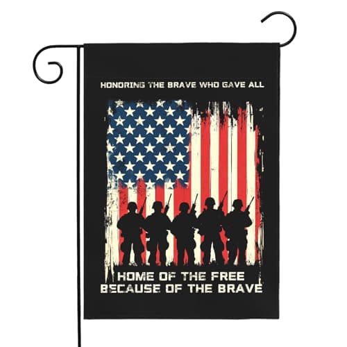 Dacawin Memorial Day Patriotic Garden Flag Honoring Fallen Soldiers Home Of The Free Because Of The Brave Outdoor Yard USA Flags Honor And Brave House Banner Lawn Porch Patriotic Decor 12x18 Inch