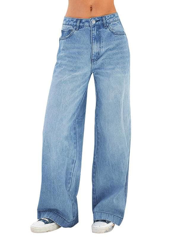 Emmiol Women's Mid Waist Wide Leg Jeans for $32 + free shipping w/ Prime