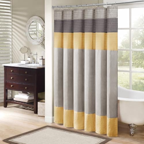 Madison Park Amherst Bathroom ...Curtains, 72x84 Inches, Yellow