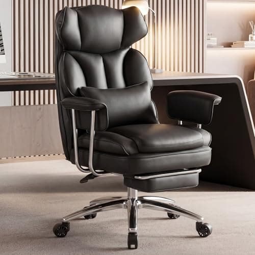 DUMOS Home Office Desk Executi...ming with Swivel Wheels, Black