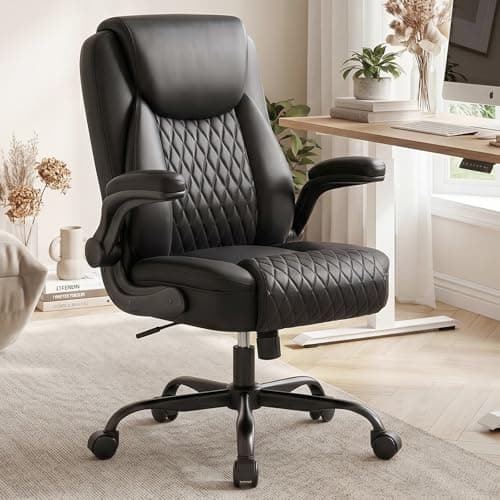 COMHOMA Leather Office Chair E...Use, Rolling Swivel for Adults