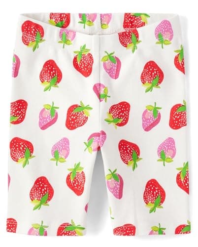 Gymboree,Girls,and Toddler Bike Shorts,4 Years,White Strawberries