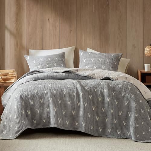 Woolrich Coverlet Set Rustic L...dding, Shams, Full/Queen, Gray