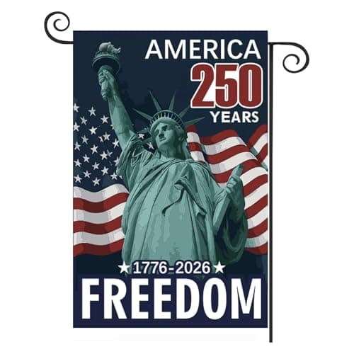 TOPFLAGS 250 Anniversary USA Flag Garden Flags 1776-2026 Double Side 12x18 Inch for Outside American Patriotic Banner with Freedom