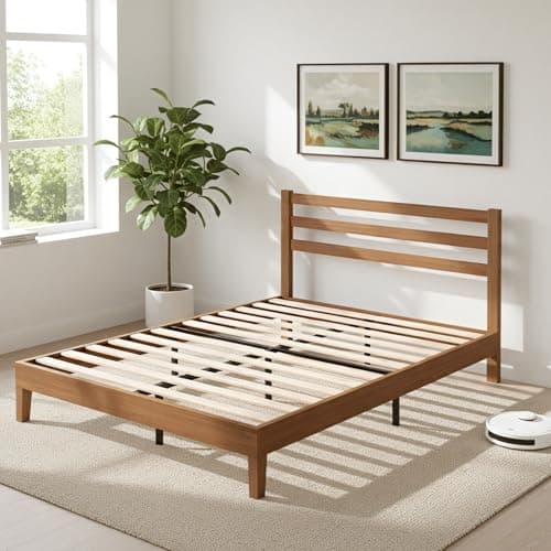 Sweetcrispy Solid Wood Bed Fra...ort, Noise Free, Easy Assembly
