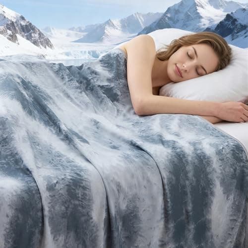 DANENOSA Cooling Blanket Throw Size (50"x70"), Cooling Blankets for Hot Sleepers, Absorbs Heat to Keep Body Cool – Cold Blankets for Sleeping, Ice Blanket for Bed Couch Sofa，All Season Use