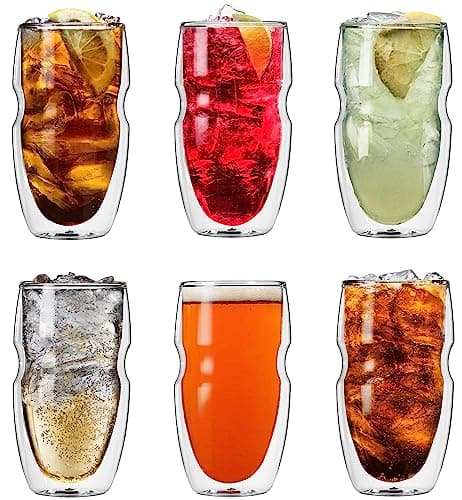 Ozeri Serafino Double Wall Ins...ee Glasses, 16-Ounce, Set of 6
