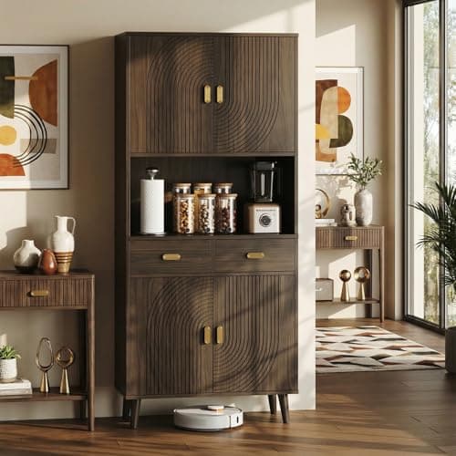 LIKIMIO 71.6" Tall Kitchen Pan..., 2 Drawers, Multi-Room Pantry