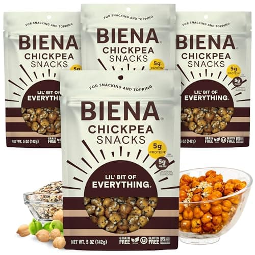 Biena Crispy Roasted Chickpea ... and Kids, 4-Pack 5 Ounce Bags