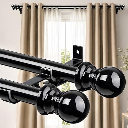 28"-60" CALCHELE 1" Adjustable Double Curtain Rods w/ Brackets $15.47 + Free Shipping w/ Prime or on $35+