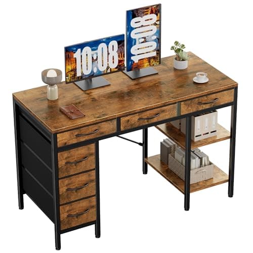 Sweetcrispy 47" Computer Desk ...g Room Work Table Rustic Brown