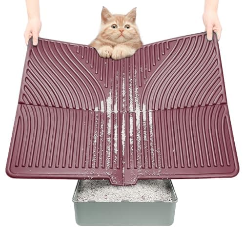 UPSKY Cat Litter Mat, Large Kitty Litter Trapping Mat Soft on Kitty Paws, Litter Box Mat Keep Floor Clean, 31" x 24" Waterproof and Washable Trapping Mats Catcher Pad for Scatter Control