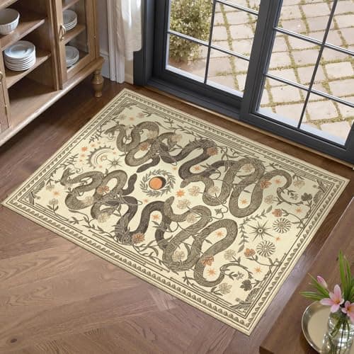 2' x 3' Royhome Snake & Floral Washable Non-Slip Door Mat (Beige) $9.99 + Free Shipping w/ Prime or on $35+