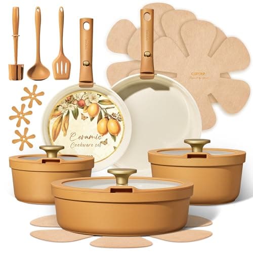 Carote 20-Pc. Ceramic Cookware Set w/ Detachable Handles for $40 + free shipping