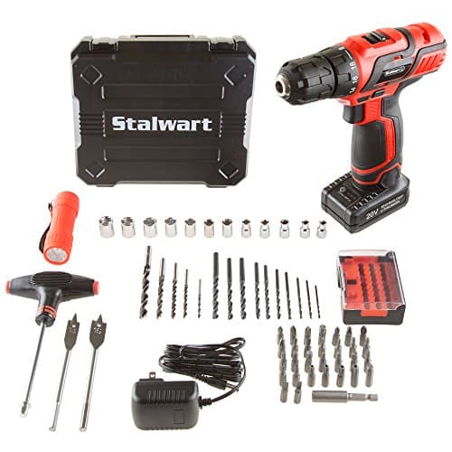 65-Piece Drill Set - Cordless ...ts, and More by Stalwart (Red)