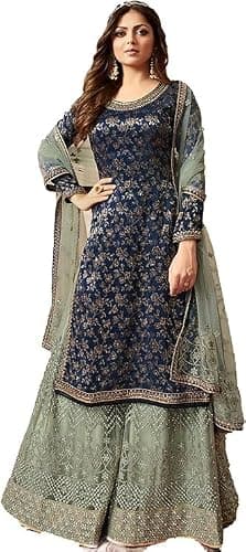 Nimbark Indian Pakistani Ready to Wear Ethnic Wear Wedding Wear Sharara Style Salwar Suit for Women