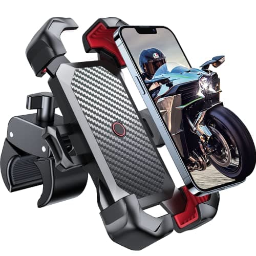 [Prime] JOYROOM Motorcycle Phone Mount w/ 1-Second Auto-Lock & 360° Adjustable Ball Joint (Black/Red) $7.59+ Free Shipping