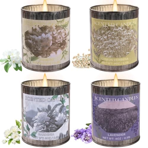 Scented Candle Gift Set, 4 Pack 32oz Soy Wax Candles Set, 200 Hour Burn Time Long Lasting Aromatherapy Candles Set, Container Candles Ideal for Home Decor and Gift for Women and Men