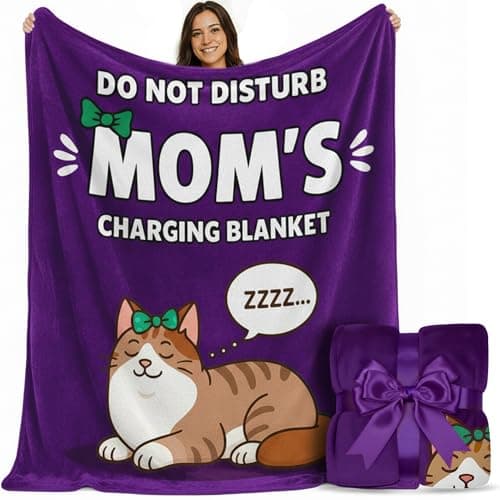 FILO ESTILO Mom Blanket in Gift Ready Packaging for Mom | Cozy Dyed Fleece Throw Blanket 50"x60" for Couch or Bed - Special Present from Daughter or Son to Mother