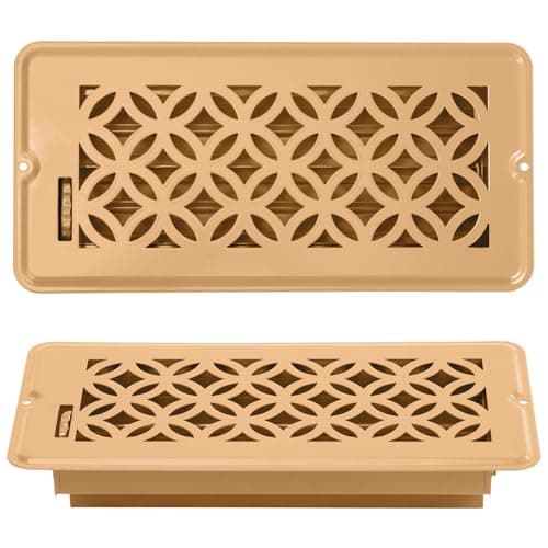 2 Pack Floor Vent Covers, Floor Register 4x10, Adjustable Decorative Vent Covers for Home Floor Ceiling or Sidewall Vent, Heavy Duty Walkable Steel Floor Vents, Rust-Proof Finish (Yellow)