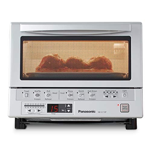 $118.74 | Panasonic FlashXpress Toaster Oven Countertop, 4-Slice Small Toaster Oven Compact Size w/Double Infrared Heating, 1300W - NB-G110P (Silver) at Amazon
