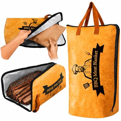 KUQIHUG BBQ Blanket for Resting Meat, 21" Insulated Meat Resting Bag for Brisket, Pork Shoulder & Turkey, Waterproof BBQ Accessory, Gift for Men Dad
