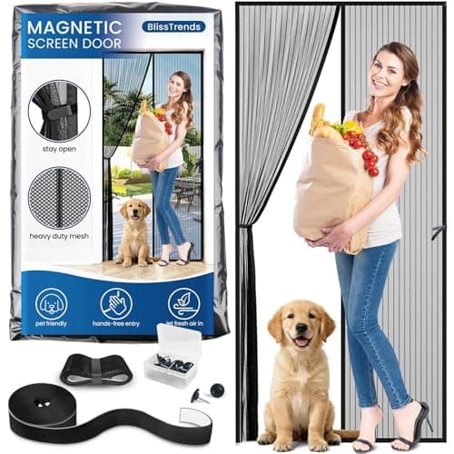 BlissTrends Magnetic Screen Door, Door Screen Magnetic Closure, Patio Screens for Patios Outside Outdoor, Mesh Screen Doors with Magnets Pet Friendly, Screen for Door to Keep Bugs Out (38"×83")