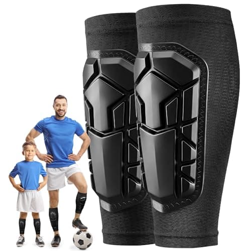 WYKOR Soccer Shin Guards for Kids Youth, Ski Shin Guard Sleeves for 2-18 Years Old Boys Girls Adults, Protective Gear for Football Soccer, Calf Compression Sleeve with Honeycomb Pads