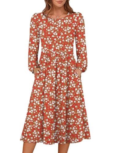 ANRABESS Women's Long Sleeve Casual Midi Dress $10.78 + Free Shipping w/ Prime or on $35+