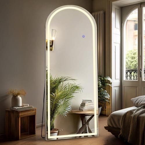 DUMOS Arched Full Length Mirro...x63" LED Floor Standing Mirror