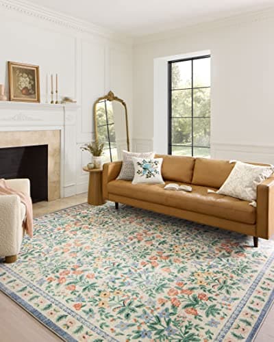 Loloi Rifle Paper Co Eden Mugh...Cream 3'-6" x 5'-6" Accent Rug