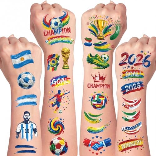2026 World Cup Temporary Tattoos 45pc Sheet Set for $5 + free shipping w/ Prime