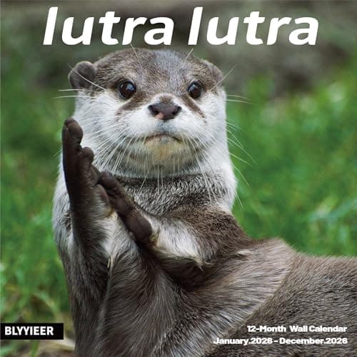 2026 Wall Calendar,Lutra Lutra Monthly Wall Calendar, 12" x 24" Open,Family Planner Calendar Organizer with funny Lutra Lutra Images