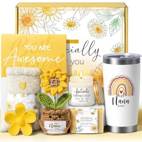 Best Mothers Day Grandma Gifts for Nana from Granddaughter Grandchildren Grandkids, Unique Nana Gifts for Grandma Birthday Gift Basket for Grandmother Gigi Mimi Grammy, New Granny Gift Set for Women