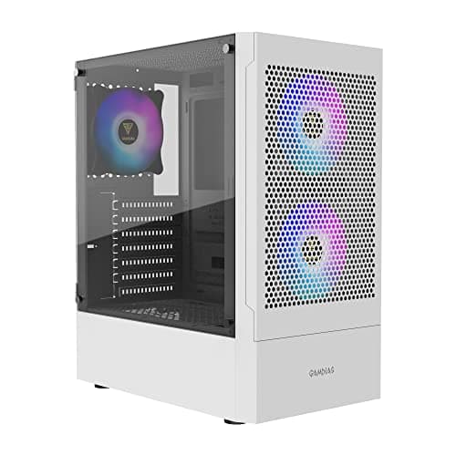 GAMDIAS White RGB Gaming ATX Mid Tower + 3 120mm ARGB Fans